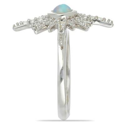 BUY ETHIOPIAN OPAL GEMSTONE CLASSIC RING IN STERLING SILVER